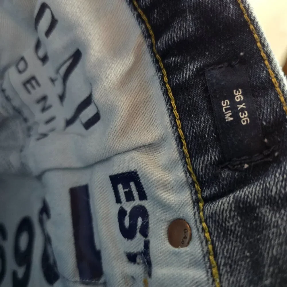 Gap Jeans Mens 36x36 Blue Denim Medium Wash Slim Stretch Skater Rocker Casual